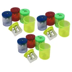 Two-Hole Pencil Sharpener, Assorted Colors, Pack of 12