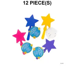 Star-Shaped Clappers with Religious Graduation Card for 12