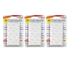 Removable Chart Tabs, 1" x 1", 80 Per Pack, 3 Packs
