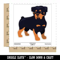 Rottweiler Rottie Standing Dog Waterproof Vinyl Phone Tablet Laptop Water Bottle Sticker Set - 5 Pack