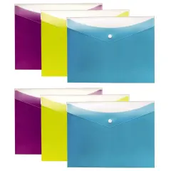 Dual Pocket Snap Poly Envelope, Letter Size, 3 Per Pack, 2 Packs