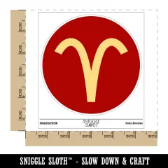 Aries Horoscope Astrological Zodiac Sign Waterproof Vinyl Phone Tablet Laptop Water Bottle Sticker Set - 5 Pack