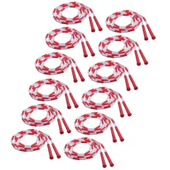 Plastic Segmented Jump Rope 7', Red & White, Pack of 12