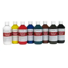 Acrylic Paint, 8 oz., Primary 8-Color Set