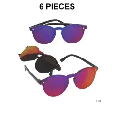 Adults Round Mirrored Sunglasses 6 Pieces