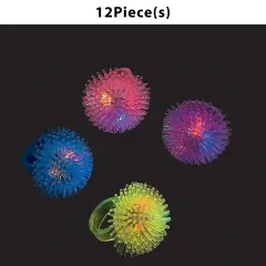 1 3/4" Pink, Purple, Blue & Yellow Flashing Spike Rings - 12 Pc.