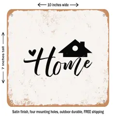 DECORATIVE METAL SIGN - Home1 - Vintage Rusty Look