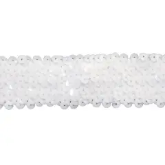 Belagio Stretch Sequin Trim, 1.5" Wide, White, 10-Yard Bolt