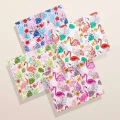 Tropical Flamingo Pattern Cards with Envelopes - Set of 12, 24, 48, 96 Eco-Friendly Greeting Cards