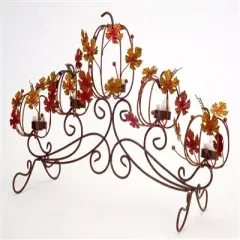 Melrose 40" Serpentine Iron Scrollwork Decorative Tea Light Candle Holder Brown