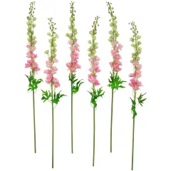 Northlight Real Touch&trade; Pink Delphinium Artificial Floral Stems, Set of 6 - 40"