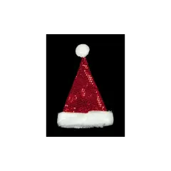 Northlight Unisex Adult Sequined Christmas Santa Hat- One Size - Red and White