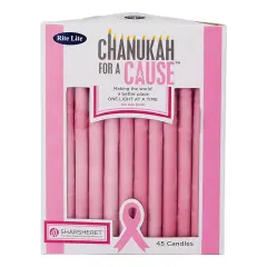 Rite Lite Hanukkah for a Cause Pink Breast Cancer Candles - 5"