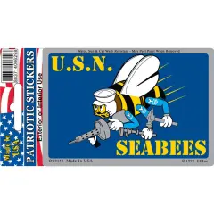 U.S. Navy Seabees Sticker 2-3/4"X4"