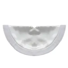 Northlight Mini Satin Christmas Tree Skirt with Faux Fur - 20" - White