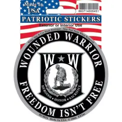 DC0054 Wounded Warriors "Freedom Isn't Free" Round Sticker (3.5'')