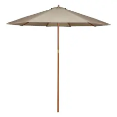 Northlight 9ft Outdoor Patio Market Umbrella with Wooden Pole, Tan Beige
