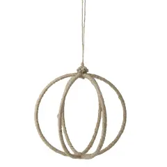 Allstate Jute Wrapped Christmas Hanging Ornament 19" (480mm) Beige