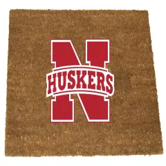 Memory Company NCAA Nebraska Cornhuskers Rectangular Coir Door Mat 29.5" x 19.5" Brown