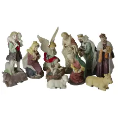 Northlight Set of 11 Christmas Nativity Resin Figurines, 8" Brown