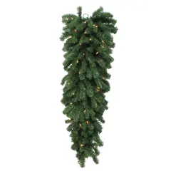 Northlight Pre-Lit Deluxe Windsor Pine Artificial Christmas Teardrop Swag - 54" - Clear Lights Green