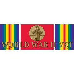 WWII Ribbon & Medal Bumper Sticker 3-1/4"X9"