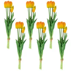 Northlight Real Touch&trade; Orange and Yellow Artificial Tulip Floral Bundles, Set of 6 - 18"