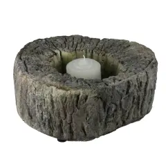 Melrose 6.75" Eye-Catching Textured and Rustic Woodland Tree Trunk Candle Holder Brown