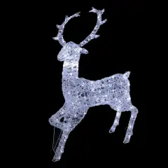 Northlight Commercial Grade Acrylic Reindeer Outdoor Christmas Decoration - 46.5" -Pure White LED Clear