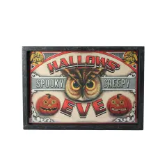 Raz Black and Red "HALLOWS' EVE" Framed Rectangular Wall Art 11" x 16"