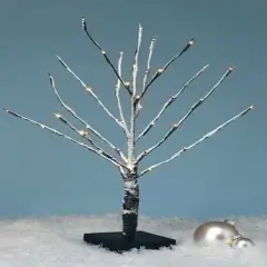 Roman 24" White Battery Operated LED Lighted Snowy Christmas Tree Tabletop Decor Clear