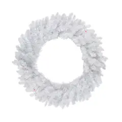 Northlight Pre-Lit Battery Operated Snow White Christmas Wreath - 30" - Multicolor LED Lights