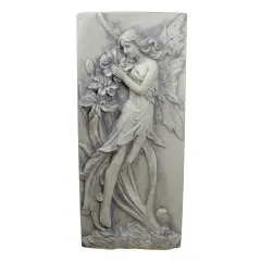Northlight Fairy with Lily Flowers Wall Plaque - 31" - Gray