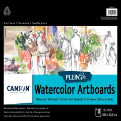 Canson Artist Series Plein Air Watercolor Artboards 12"X16"-10 Boards
