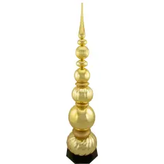 Northlight Shiny Ball Finial Tower Commercial Christmas Decoration - 4.5' - Gold