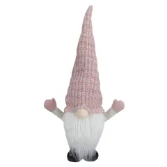 Northlight LED Rattan Gnome Christmas Figure - 19" - Warm White Lights - Pink and White