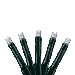 Hofert Multi-Function LED M5 Mini Christmas Lights - Pure White - 20.5 ft Green Wire - 200ct