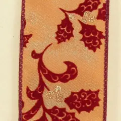 The Ribbon People Metallic Red and Gold Swirls Wired Craft ChristmasRibbon 2" x 20 Yards