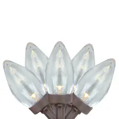 Northlight LED C7 Christmas Lights - Warm White - 16' Brown Wire - 25ct Clear