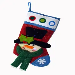 Sterling 22" Color Changing LED Lighted Glittered Snowman Christmas Stocking Multi