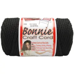 Multipack of 6 - Bonnie Macrame Craft Cord 6mmX100yd-Black