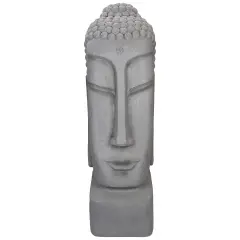 Northlight 23.25" Large Buddha Head Outdoor Garden Statue Gray