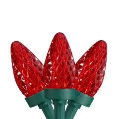 Northlight LED C7 Faceted Christmas Lights - Red - 21' Green Wire - 50ct