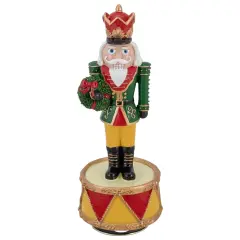 Northlight Musical Revolving Christmas Nutcracker Figure - 8.25" Green