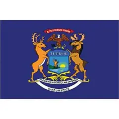 Michigan Flag On Stick 4" x 6"