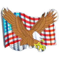 American Flag & Bald Eagle Sticker 12"