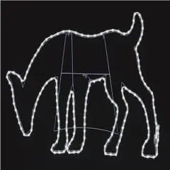 Roman LED Lighted Head Down Deer Outdoor Christmas Silhouette Decoration - 31" - Pure White