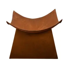 Esschert Design 19.25" Brown Solid Rustic Finish Square Outdoor Patio Garden Fire Bowl with Stand