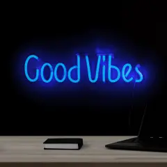 Northlight LED Good Vibes Neon Lighted Wall Sign - 19" Blue