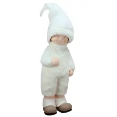 Northlight Winter Boy with Tall Hat Christmas Figure - 19" - White and Beige
